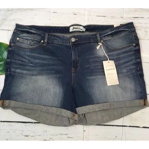 Torrid Stretch Denim Jean Cuffed Shorts Sz 24